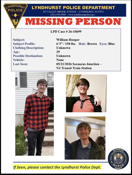 William Hooper Lyndhurst, New Jersey Missing